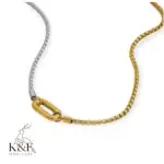 casual stainless steel 18k gold plated square pearl chain necklace u shaped pendant mixed metal design unisex lobster clasp