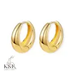 ion plating (ip) 18k gold plated c shape 304 stainless steel sweet classic style waterproof non tarnish hoop earrings