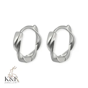 swirl silver hoop earrings