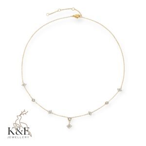 lucky flower cz necklace