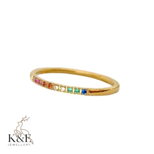 rainbow cz ring thin