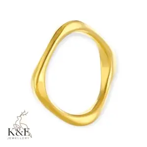 pvd coated gold plated solid color stainless steel simple style waterproof non tarnish rings