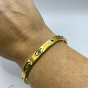 rainbow cz eye bangle