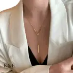 simple style commute letter titanium steel plating 18k gold plated necklace