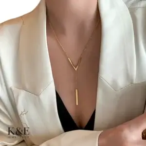 simple style commute letter titanium steel plating 18k gold plated necklace