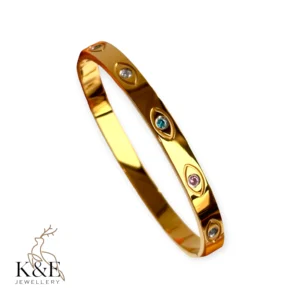 rainbow cz eye bangle