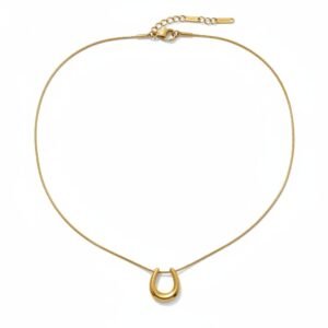 aurelia horseshoe pendant necklace gold