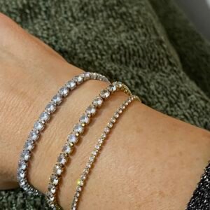 tennis cubic zirconia bracelet gold
